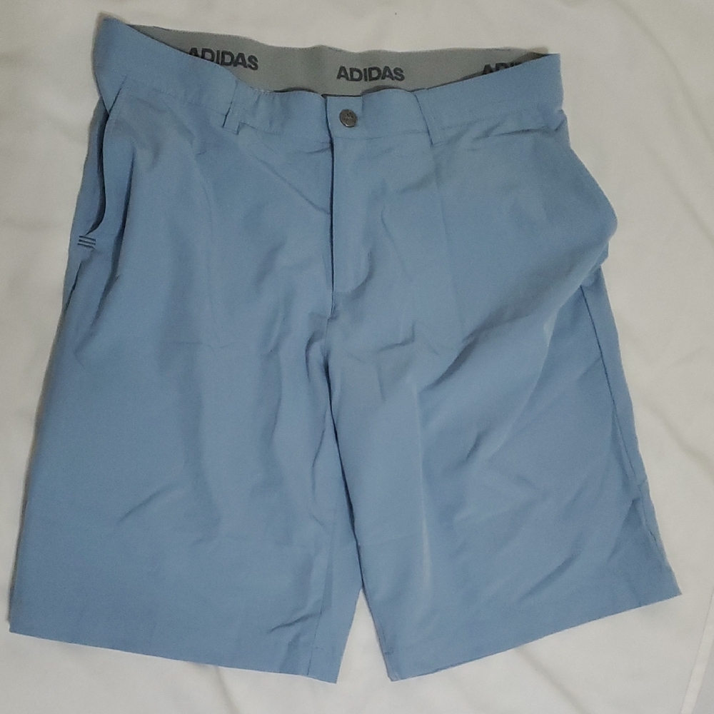 Adidas Men's Sky Blue Flat Front Shorts